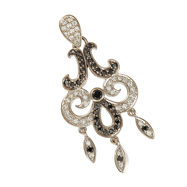 Anhänger, 14K, Weißgold, Brillanten, Diamanten