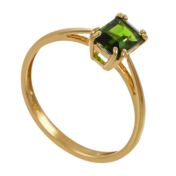 Ring, 18K, Gelbgold, Chromdiopsid
