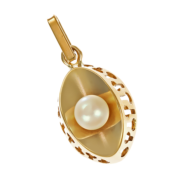 Anhänger, 8K, Gelbgold, Perle