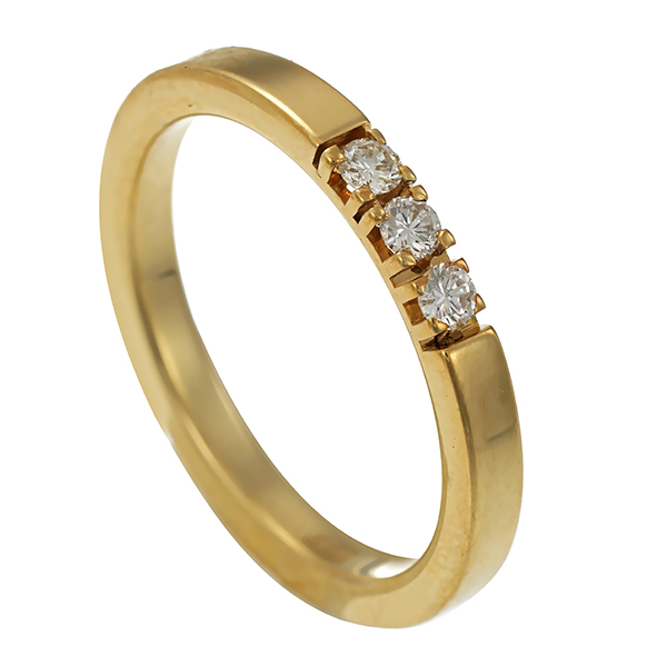 Diamantring, 14K, Gelbgold, Brillanten