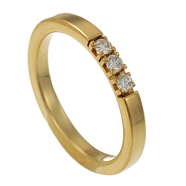 Diamantring, 14K, Gelbgold, Brillanten