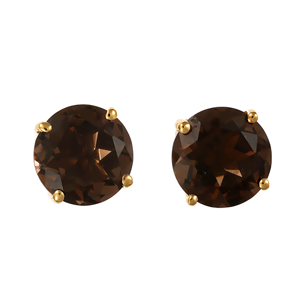Ohrstecker, 8K, Gelbgold, Rauchquarz