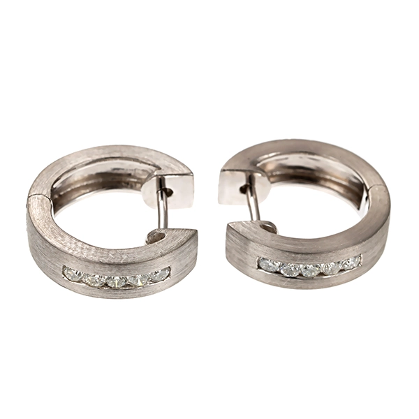 Creolen, Pt950, Platin, Brillanten 0,15 ct