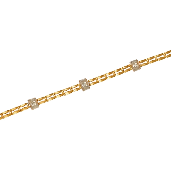 Armband, 8K, Gelb-/Weißgold, Diamanten