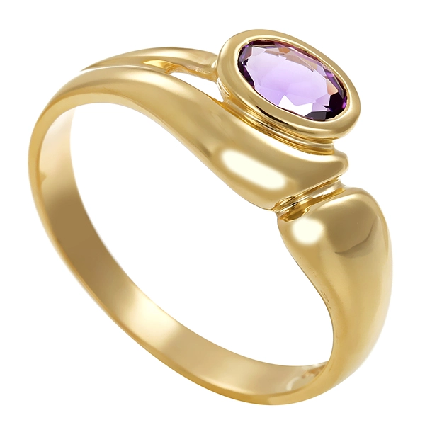 Ring, 8K, Gelbgold, Amethyst