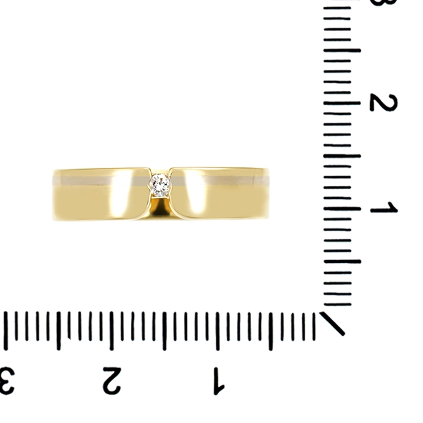 Diamantring, 14K, Gelb-/Weißgold, Brillant