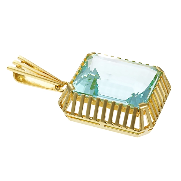 Anhänger, 14K, Gelbgold, Aquamarin