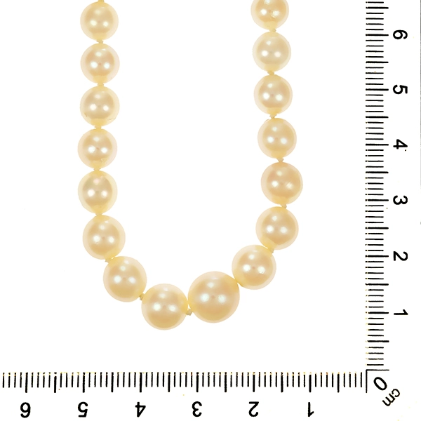 Perlenkette, Schließe 585, Gelb-/Weißgold