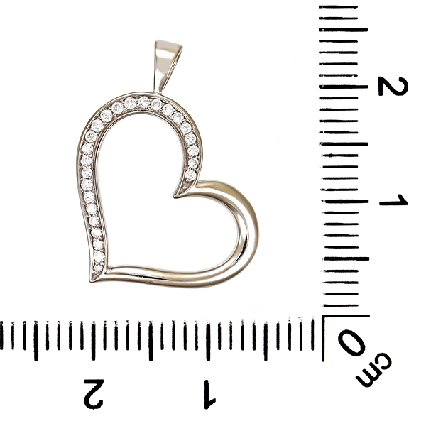 Anhänger, 14K, Weißgold, Brillanten