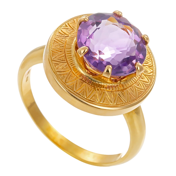 Ring, 18K, Gelbgold, Amethyst