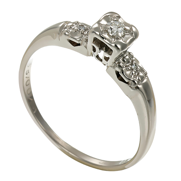Diamantring, 14K, Weißgold, Diamanten, Brillant