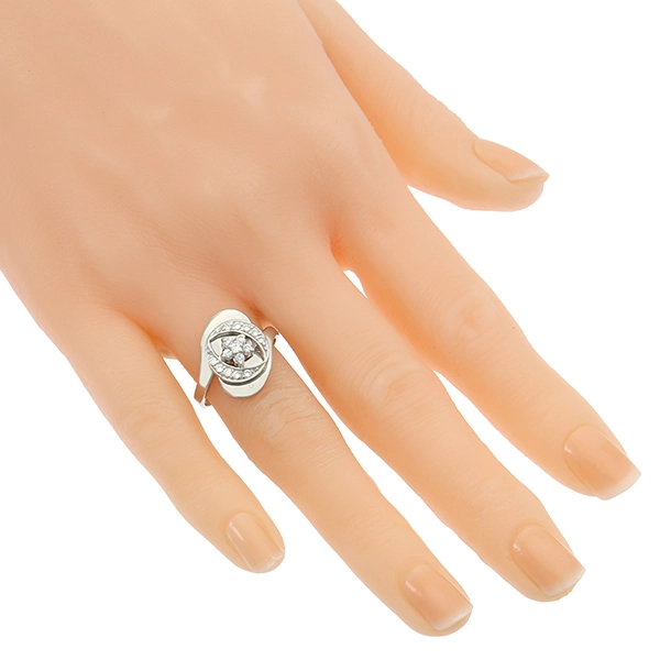 Ring, 14K, Weißgold, Zirkonia