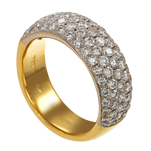 Ring, 18K, Gelb-/Weißgold, Brillanten