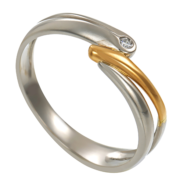 Ring, Platin/Gelbgold, Diamant