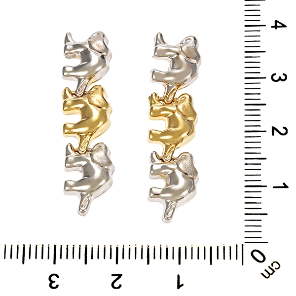 Ohrhänger, 14K, Gelb-Weißgold