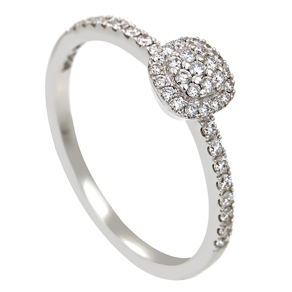 Diamantring, 18K, Weißgold, Brillanten