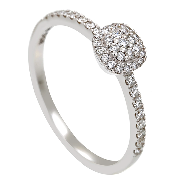 Diamantring, 18K, Weißgold, Brillanten
