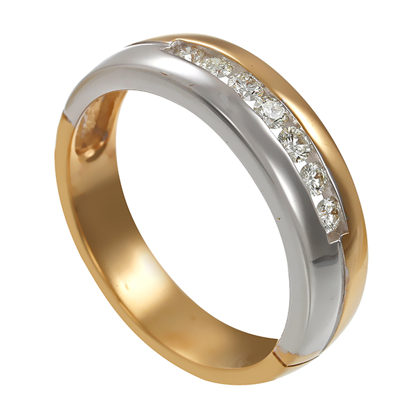 Ring, 14K, Gelb-/Weißgold, Brillanten