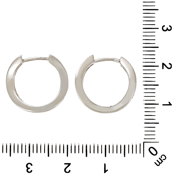Creolen, 14K, Weißgold, Brillanten