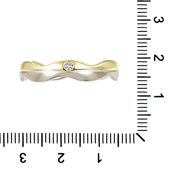 Ehering, 14K, Gelb-/Weißgold, Brillant, U72