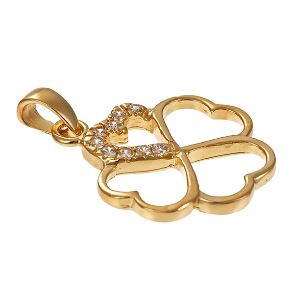 Anhänger, 14K, Gelbgold, Zirkonia