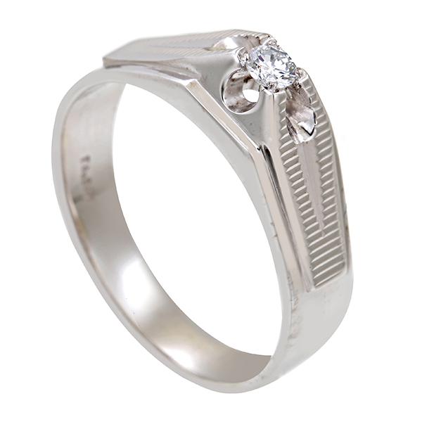 Diamantring, 18K, Weißgold, Brillant 0,10 ct