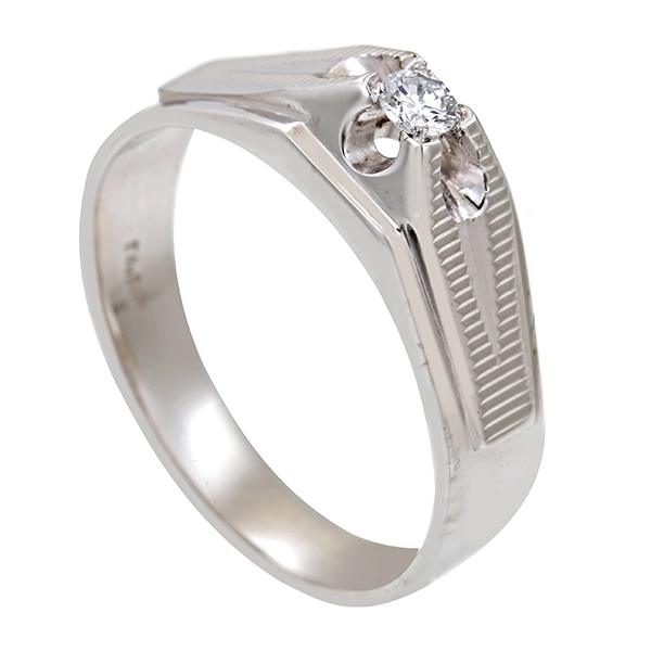 Diamantring, 18K, Weißgold, Brillant 0,10 ct