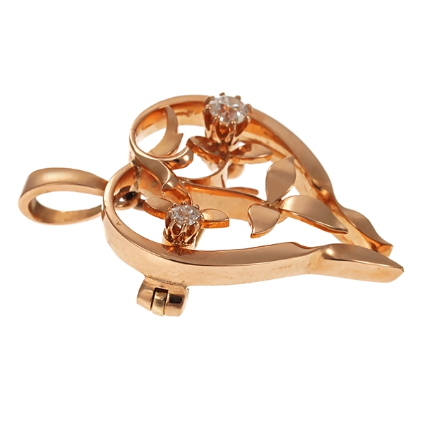 Anhänger, 14K, Rotgold, Diamanten