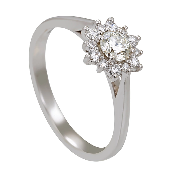 Diamantring, 18K, Weißgold, Brillanten 0,49 ct