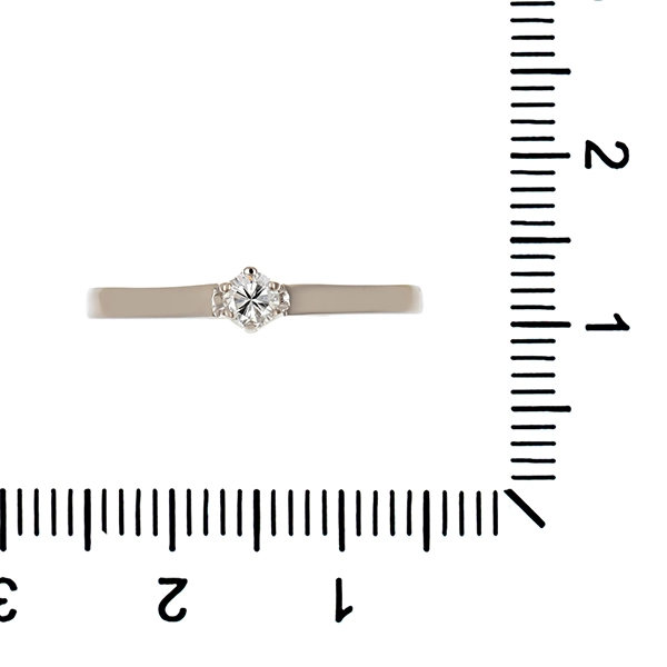 Brillantring, 14K, Weißgold, 0,10ct