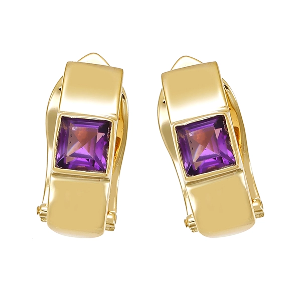 Clip-Stecker, 14K, Gelbgold, Amethyst