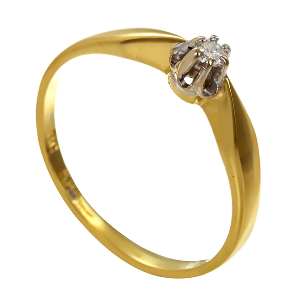 Brillantring, 14K, Gelbgold, 0,04ct