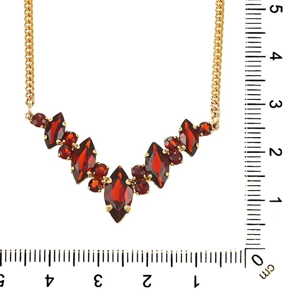 Collier, 8K, Gelbgold, Granat