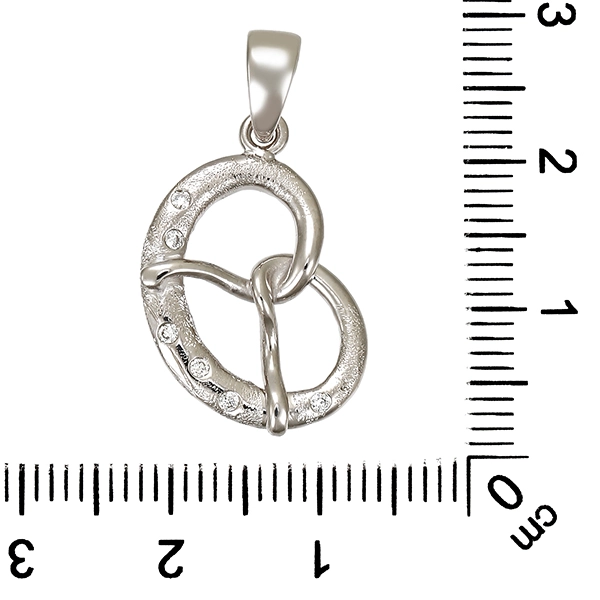 Anhänger, 14K, Weißgold, Brillanten