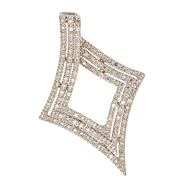 Anhänger, 14K, Weißgold, Diamanten
