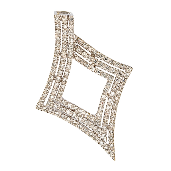 Anhänger, 14K, Weißgold, Diamanten