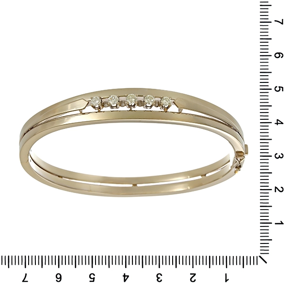 Armreif, 14K, Weißgold, Brillanten