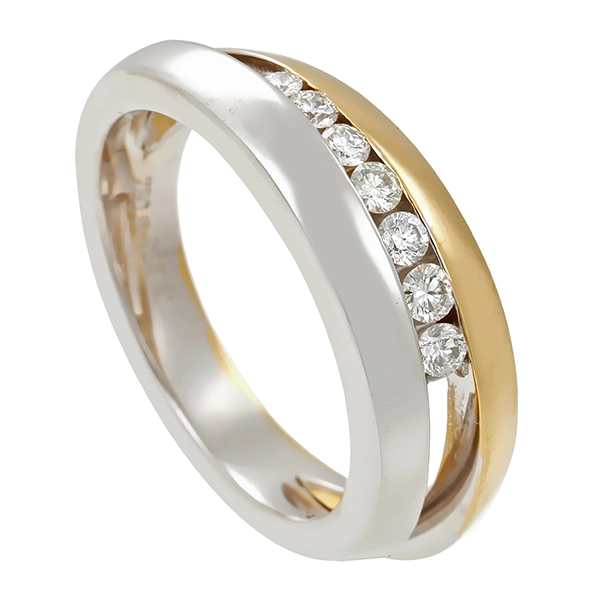 Diamantring, 18K, Gelb-/Weißgold, Brillant 0,30 ct