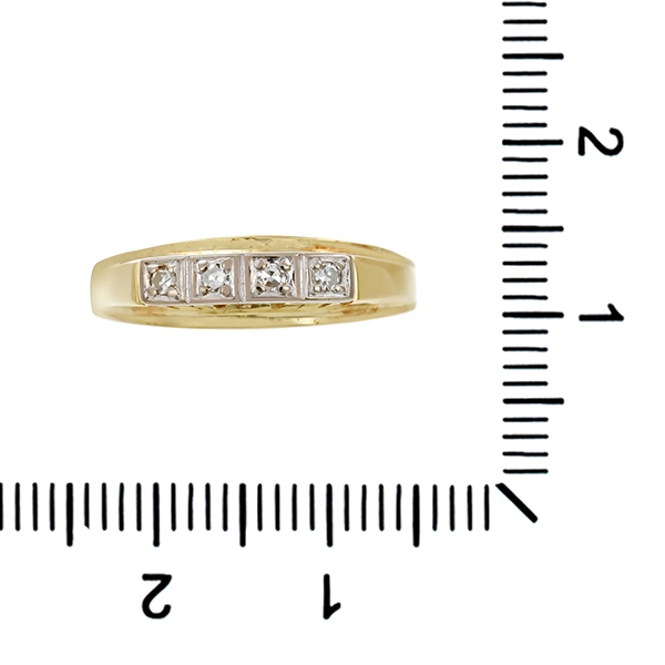 Diamantring, 14K, Gelb-/Weißgold, Diamanten