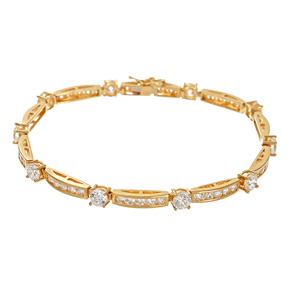 Armband, 14K, Gelbgold, Zirkonia