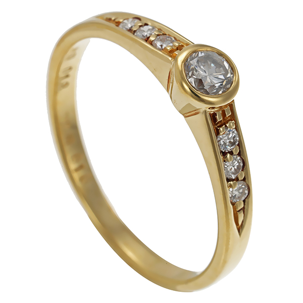 Ring, 14K, Gelbgold, Brillanten
