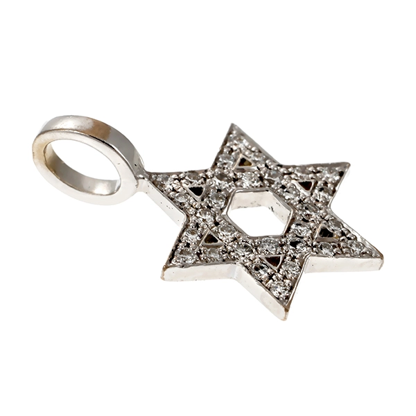 Anhänger, 18K, Weißgold, Brillanten