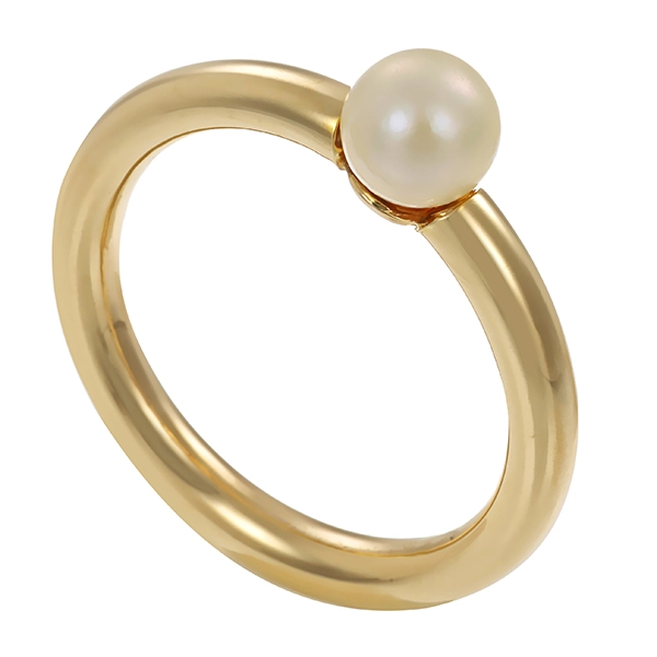 Ring, 14K, Gelbgold, Zuchtperle