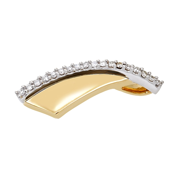 Anhänger, 14K, Gelb-/Weißgold, Brillanten