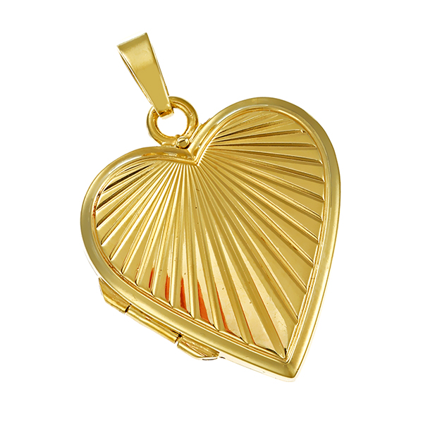 Anhänger, 14K, Gelbgold, Herz, Medaillon