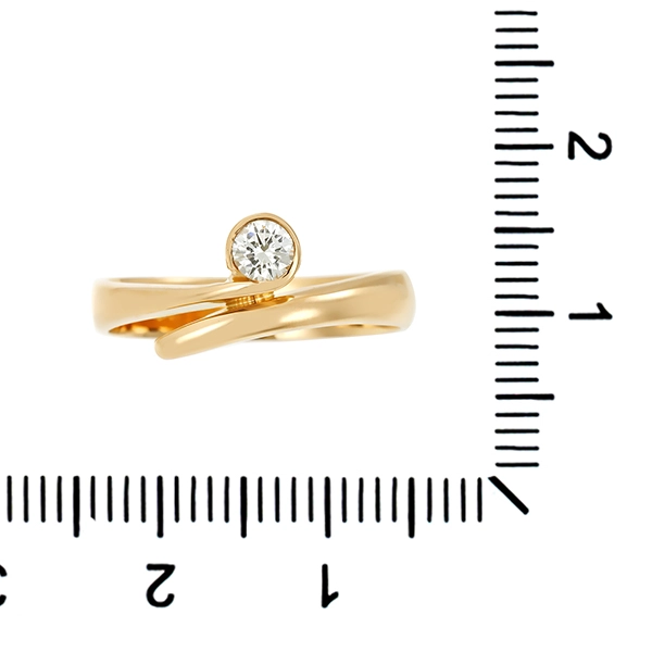 Diamantring, 14K, Gelbgold, Brillant 0,17 ct