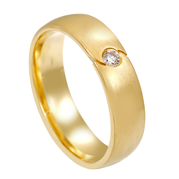 Diamantring, 14K, Gelbgold, Brillant 0,05 ct