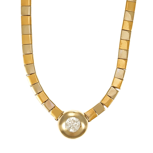 Collier, 14K, Gelb-/Weißgold, Brillant 0,30 ct