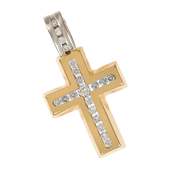 Anhänger, 14K, Gelb-/Weißgold, Brillanten 0,30 ct