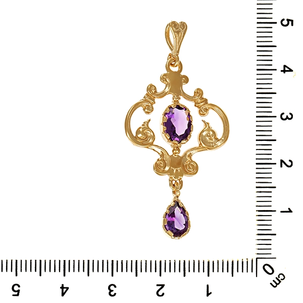 Anhänger, 9K, Gelbgold, Amethyst